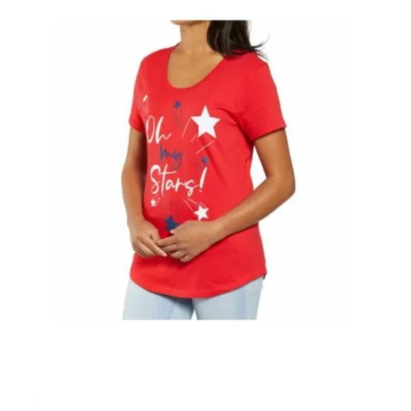 GALT Ladies' Comfort Fashion Fit Americana Tee (Red, Small) - Picture 3 of 4